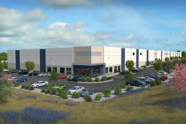 rendering of the exterior of an industrial building